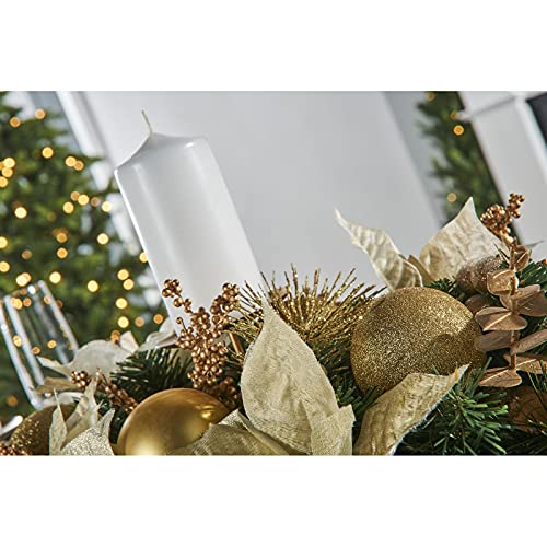 Christmas Candle Holder: Pre-Decorated Table Centerpiece, Green