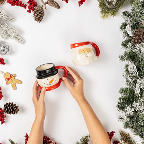 Festive 2-Piece Christmas Mug Set: Santa & Snowman!