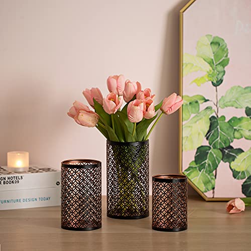 Retro Bronze Candle Holder Set - Christmas Home Decor