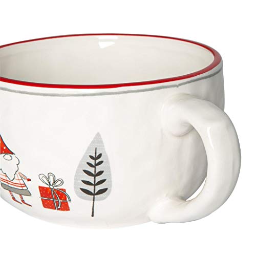 Festive Patchwork Christmas Cappuccino Cups Set - 2x 500ml