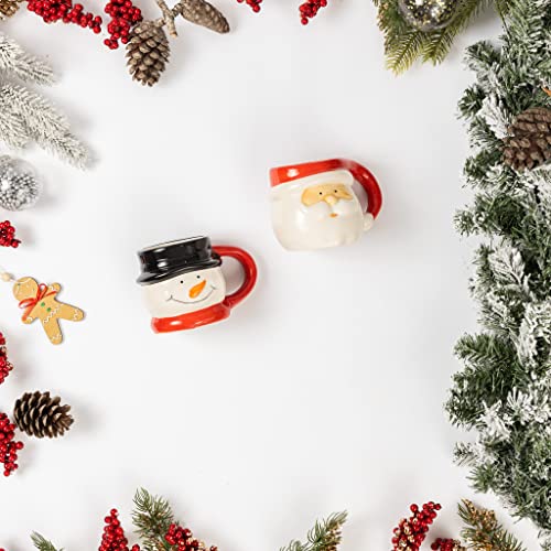 Festive 2-Piece Christmas Mug Set: Santa & Snowman!