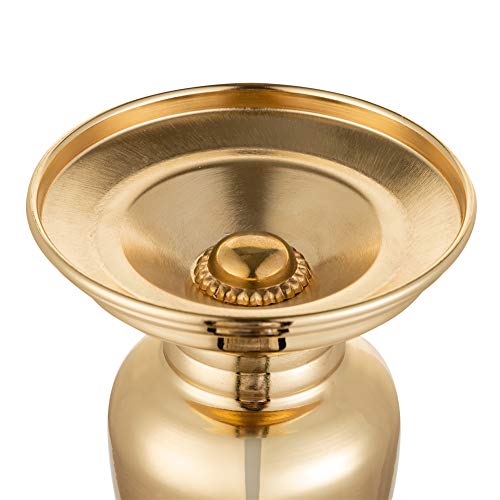 Vintage Gold Metal Candle Holders Set of 3