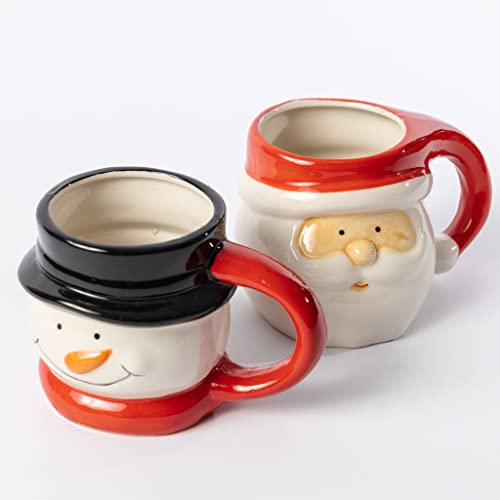 Festive 2-Piece Christmas Mug Set: Santa & Snowman!