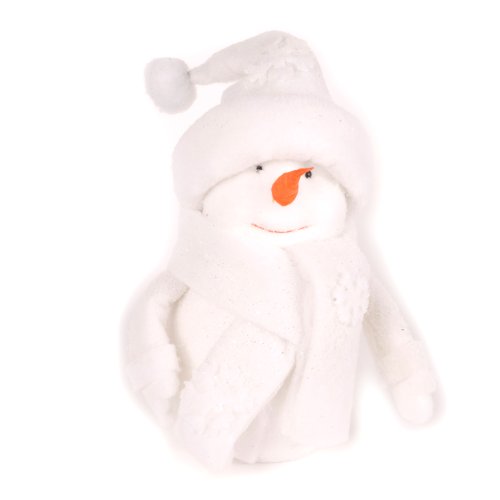 WeRChristmas Poly Cotton Sitting Snowman Christmas Decoration - 45 cm, White
