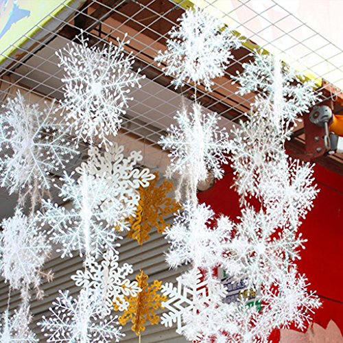 JH New Classic White Snowflake Ornaments Christmas Holiday Party Home D??cor