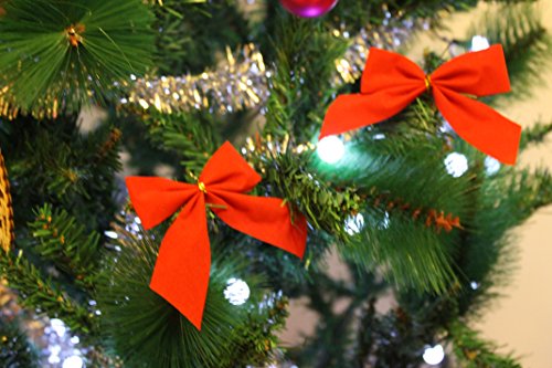 12 Red Christmas Velvet Bows for Decoration