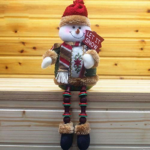 Covermason Christmas Decorations Santa Claus Sitting Porcelain Snowman Christmas Ornament (B)