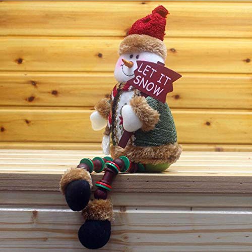 Covermason Christmas Decorations Santa Claus Sitting Porcelain Snowman Christmas Ornament (B)