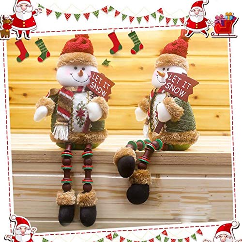 Covermason Christmas Decorations Santa Claus Sitting Porcelain Snowman Christmas Ornament (B)