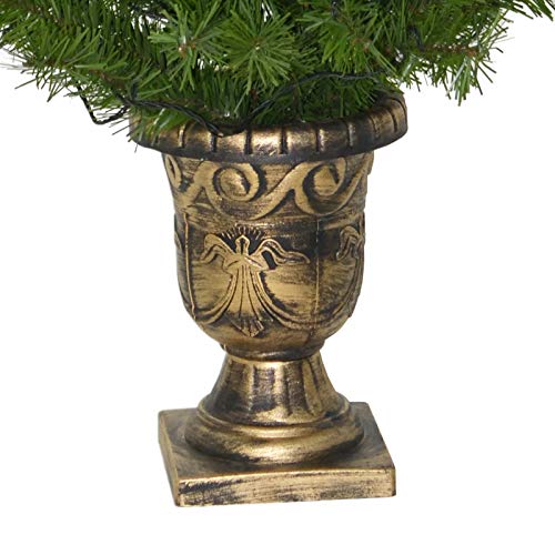 Set of 2 Light Up Prelit Artificial Pine Indoor/Outdoor Pathway Christmas Trees