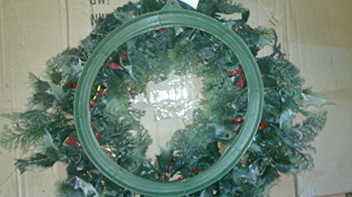  18" Artificial Christmas Wreath Red/Poinsettias/Holly Cones,parcels Ideal for Outdoors/Indoors