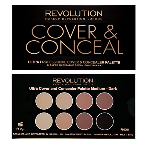 Makeup Revolution 8 shade Cover & Conceal leaves a Flawless Finish Medium/Dark