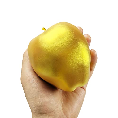 Lorigun 6 Pcs Artificial Golden Silver Apples, Fake Apples Artificial Golden Fruits for Christmas Décor Home Party Golden Silver Fruits Decoration Festival Props