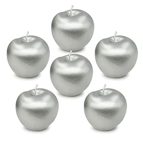 Lorigun 6 Pcs Artificial Silver Apples Silver Fruit Crafts Home Decoration Christmas Décor