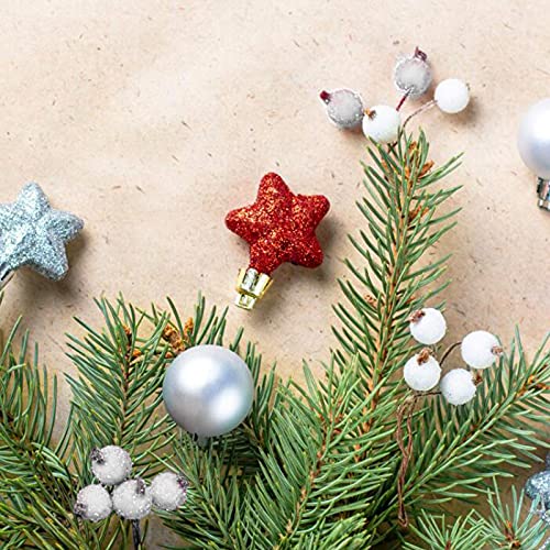 DPKOW 240 Pieces,Mini Frosted Berry Artificial Frosted Holly Berries for Christmas Tree Decoration Wreath Garland Making (White and Silver)