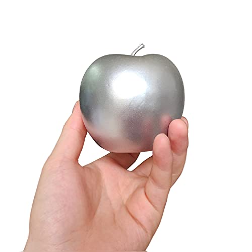 Lorigun 6 Pcs Artificial Silver Apples Silver Fruit Crafts Home Decoration Christmas Décor