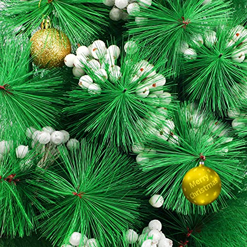 DPKOW 240 Pieces,Mini Frosted Berry Artificial Frosted Holly Berries for Christmas Tree Decoration Wreath Garland Making (White and Silver)