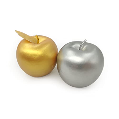 Lorigun 6 Pcs Artificial Silver Apples Silver Fruit Crafts Home Decoration Christmas Décor