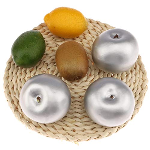 Gresorth 6 PCS Artificial Silver Apple Fake Apples Fruit Home Party Christmas Decoration