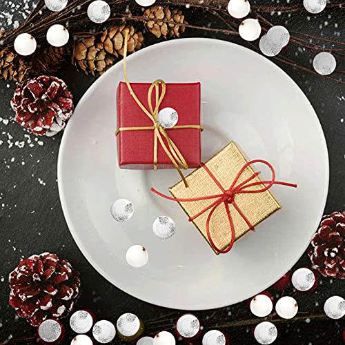 DPKOW 240 Pieces,Mini Frosted Berry Artificial Frosted Holly Berries for Christmas Tree Decoration Wreath Garland Making (White and Silver)