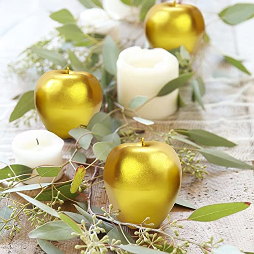 Lorigun 6 Pcs Artificial Golden Silver Apples, Fake Apples Artificial Golden Fruits for Christmas Décor Home Party Golden Silver Fruits Decoration Festival Props