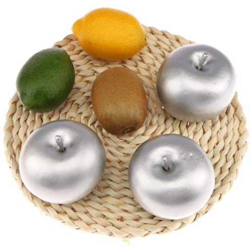 Gresorth 6 PCS Artificial Silver Apple Fake Apples Fruit Home Party Christmas Decoration