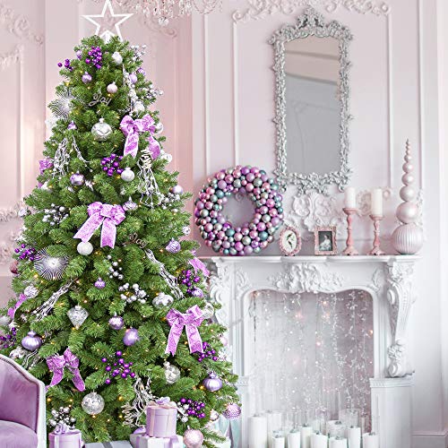 Art Beauty Purple Christmas Berry Picks Decorations Pack of 9 Artificial Glittered Berries Stems Crafts Tree Decoration Ornaments for Xmas Tree Topper Wedding Centerpiece