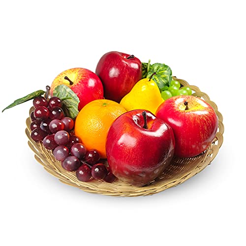 Artificial Fruits Pack, Fake Mixture Fruits for Home Decor, Simulation Fruit Set, Party Chirstmas Decortion, Faux Fruit Modle for Photoshoot, Artificial Apple Pear Grape Orange (6 Kinds,8 Pcs)