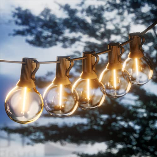 Yuucio Outdoor String Lights 150FT/ 45M, Festoon Light Mains Powered with 75+2 G40 Plastic LED Bulbs Waterproof IP44 Hanging Globe Lighting for Garden Patio Party Bar Porch Balcony Decor