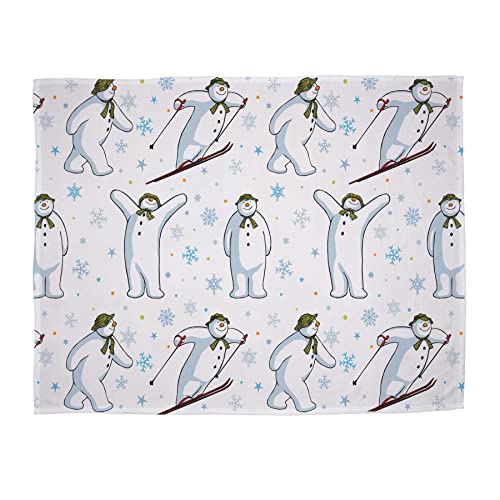 The Snowman and The Snowdog Fleece Blanket - Snowflake Design - Bed Throw Super Soft Blanket - 100% Polyester - 100 x 150cm