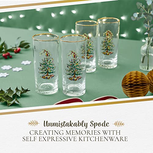Spode Christmas Tree 15oz Highball Glasses, Set of 4