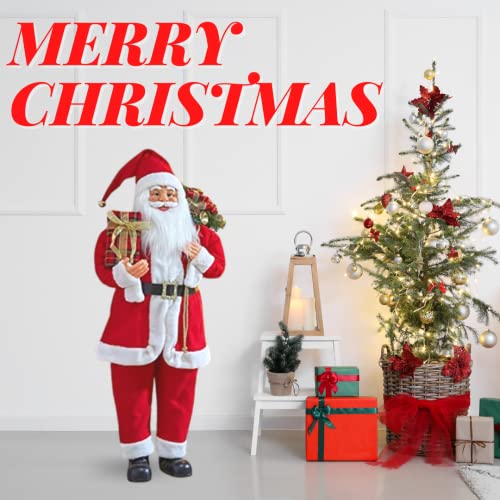 Deluxe Standing Santa Claus Xmas Decor (Mega 118cm)