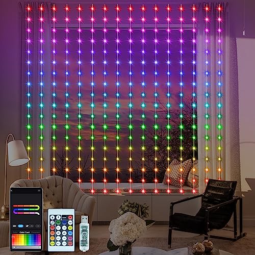 Color Changing Smart Curtain Lights for Christmas Decor