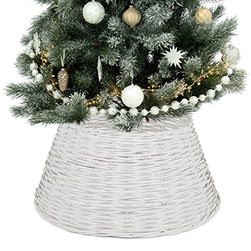 Natural Willow Christmas Tree Skirt - Hidden Storage