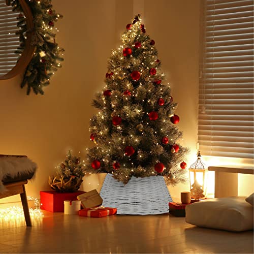 Natural Willow Christmas Tree Skirt - Hidden Storage