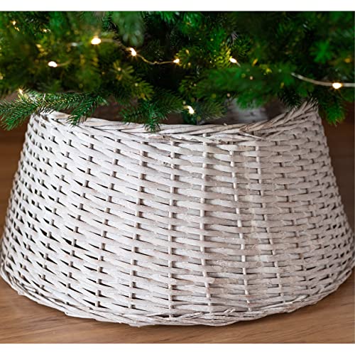 Natural Willow Christmas Tree Skirt - Hidden Storage