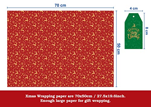 Luxury Recyclable Christmas Wrapping Paper - 4 Kraft Designs
