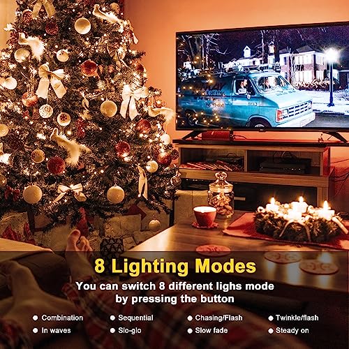 30M 300LED Waterproof Christmas Fairy Lights, 8 Modes