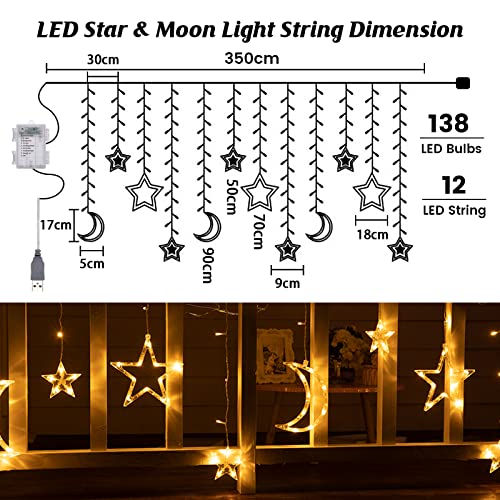 138-LED Starry Christmas Fairy Lights with Remote Control