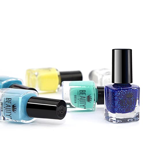 Splash 48 x Nail Polish Varnish Set 48 Different Modern Colours Quick Drying Flat Brush