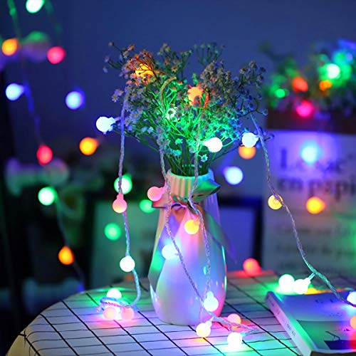 Fulighture Globe String Lights, 5M 40LEDs Ball Fairy Lights, Battery Powered, Waterproof Decoractive for Indoor Outdoor Lighting, Bedroom, Wedding, Party, Christmas, Tree Decoration(Multi-Colour)