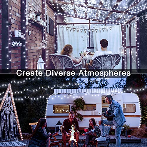Ollny Fairy Lights Plug in - 30m 300 LED Fairy Lights Outdoor Waterproof, Remote/8 Modes/Timer/Dimmable Cold White String Lights Mains Powered for Outside Indoor Garden Tree Christmas Decorations