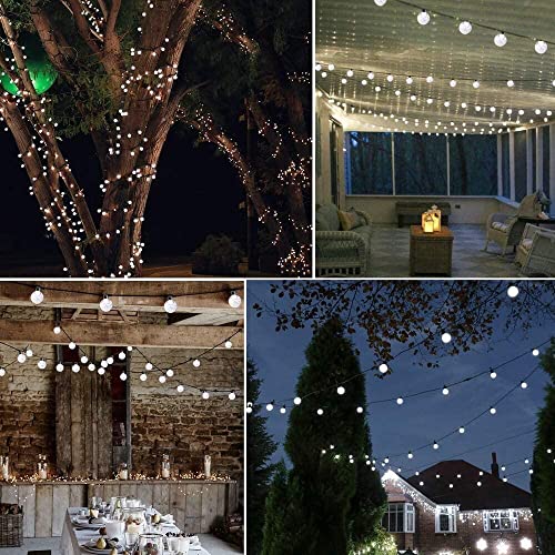 Chipark Solar String Lights Garden, 39Ft 100 LED Outdoor/Indoor Crystal Balls Fairy Lights Solar Powered 8 Modes Waterproof Decorative Lighting for Party, Home, Festival, Christmas(Cool White)