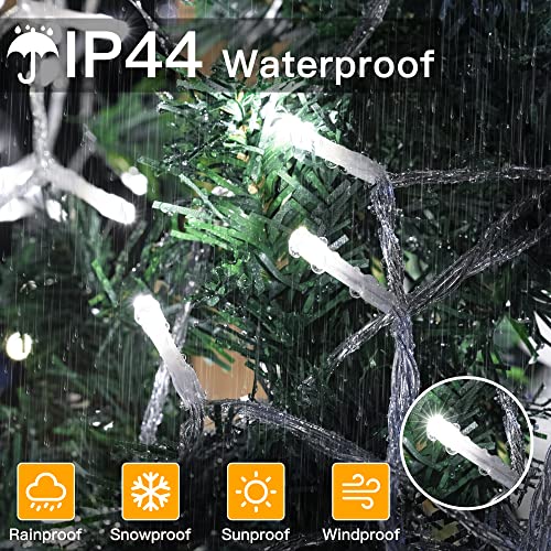 Ollny Fairy Lights Plug in - 30m 300 LED Fairy Lights Outdoor Waterproof, Remote/8 Modes/Timer/Dimmable Cold White String Lights Mains Powered for Outside Indoor Garden Tree Christmas Decorations