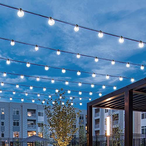 Chipark Solar String Lights Garden, 39Ft 100 LED Outdoor/Indoor Crystal Balls Fairy Lights Solar Powered 8 Modes Waterproof Decorative Lighting for Party, Home, Festival, Christmas(Cool White)