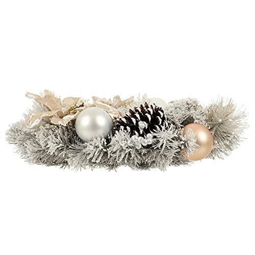 Mr Crimbo Christmas Wreath Grey Artificial 50cm With Gold/Silver Festive Decorations