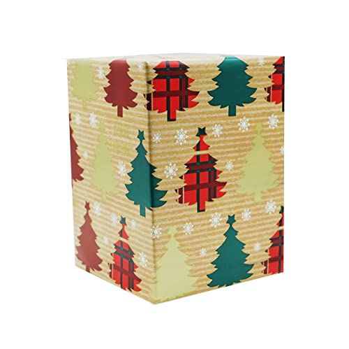 Traditional Tartan Reindeer Wrapping Paper Set - 4x4M