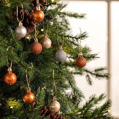 Woodland Copper and Gold Christmas Baubles Set