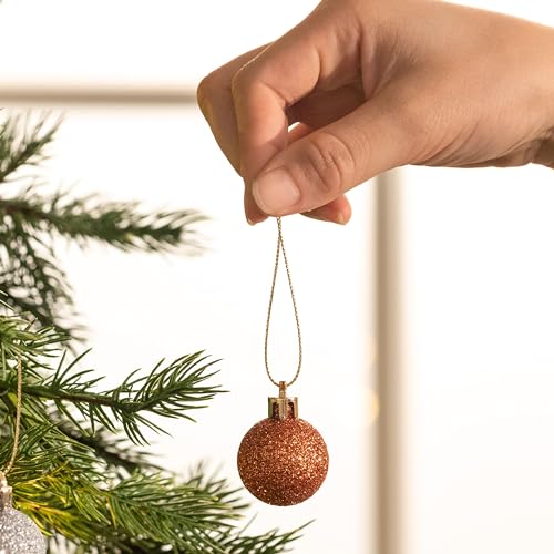 Woodland Copper and Gold Christmas Baubles Set