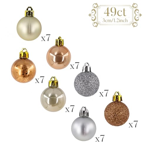 Woodland Copper and Gold Christmas Baubles Set